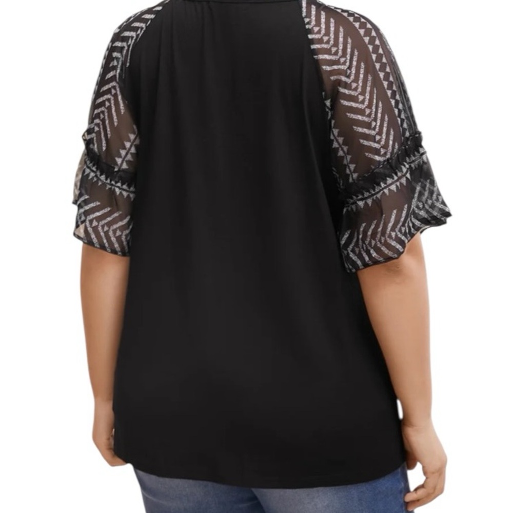 BloomChic - Boho Print Patchwork Raglan Sleeve T-… - image 2